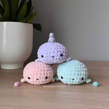 Mochi and Micro Whale Amigurumi Set