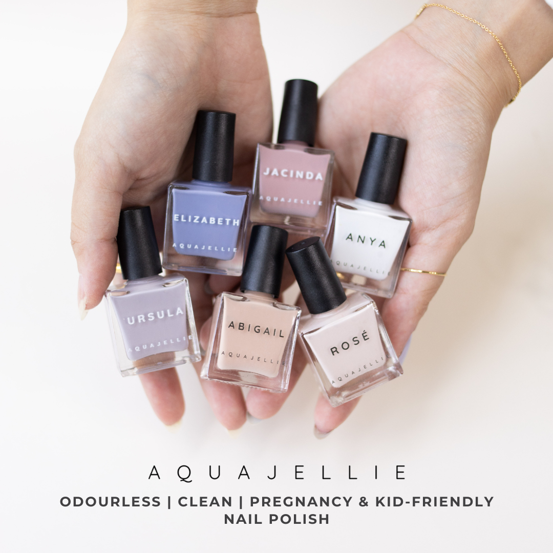 Aquajellie odourless peelable nail polish set (2 x 5ml Travel Bottles)